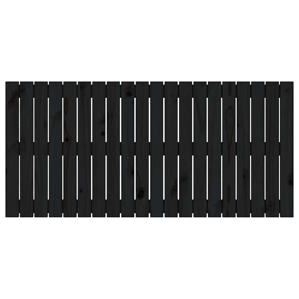 Uzglavlje za krevet Crno 127,5x3x60 cm od masivne borovine
