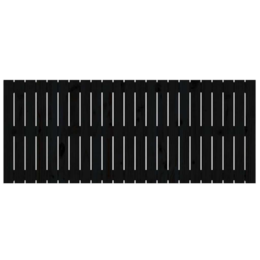 Zidno uzglavlje crni 147x3x60 cm od masivne borovine