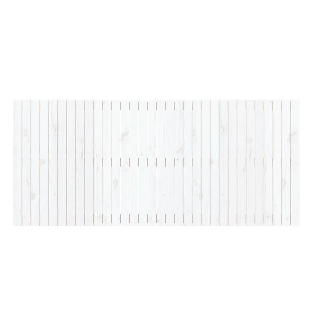 Zidno uzglavlje bijelo 204 x 3 x 90 cm od masivne borovine