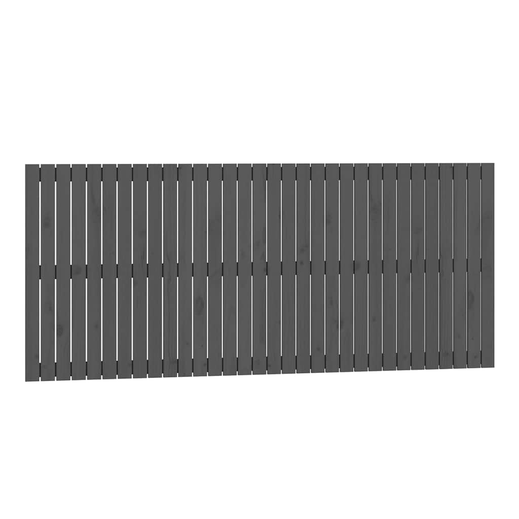 Zidno uzglavlje sivo 204 x 3 x 90 cm od masivne borovine