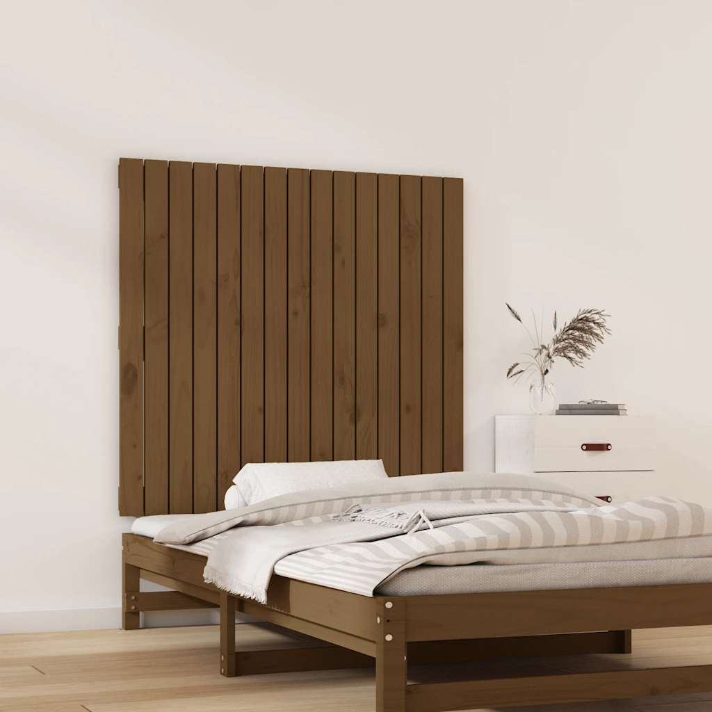 Uzglavlje za krevet boja meda 95,5x3x90 cm masivna borovina