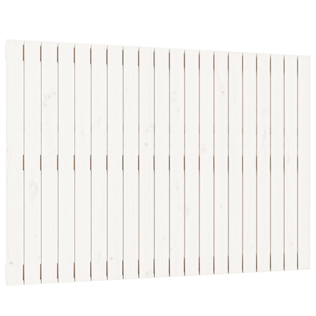 Zidno uzglavlje bijelo 127,5x3x90 cm od masivne borovine