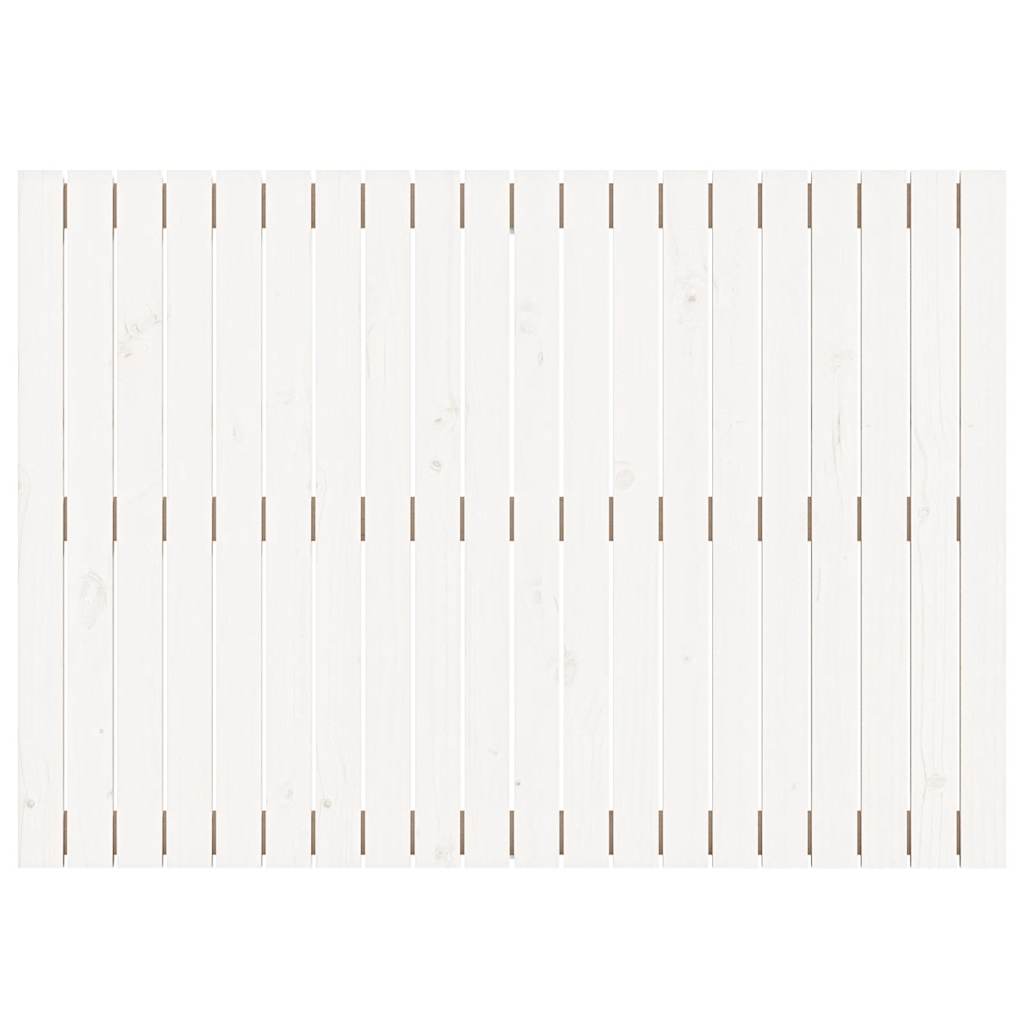 Zidno uzglavlje bijelo 127,5x3x90 cm od masivne borovine