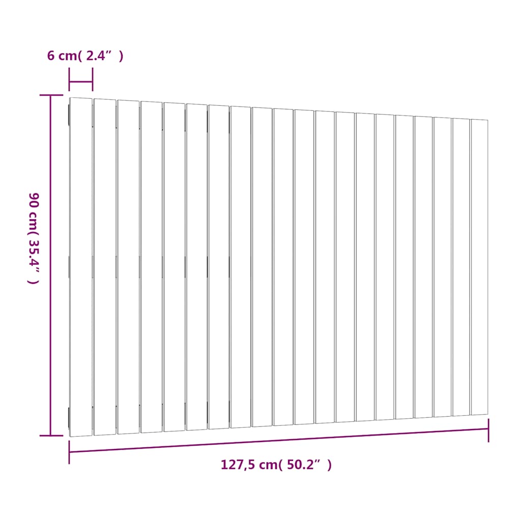 Uzglavlje za krevet boja meda 127,5x3x90 cm masivna borovina