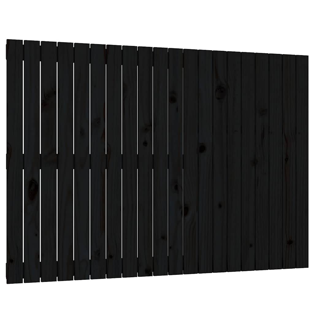 Uzglavlje za krevet Crno 127,5x3x90 cm od masivne borovine