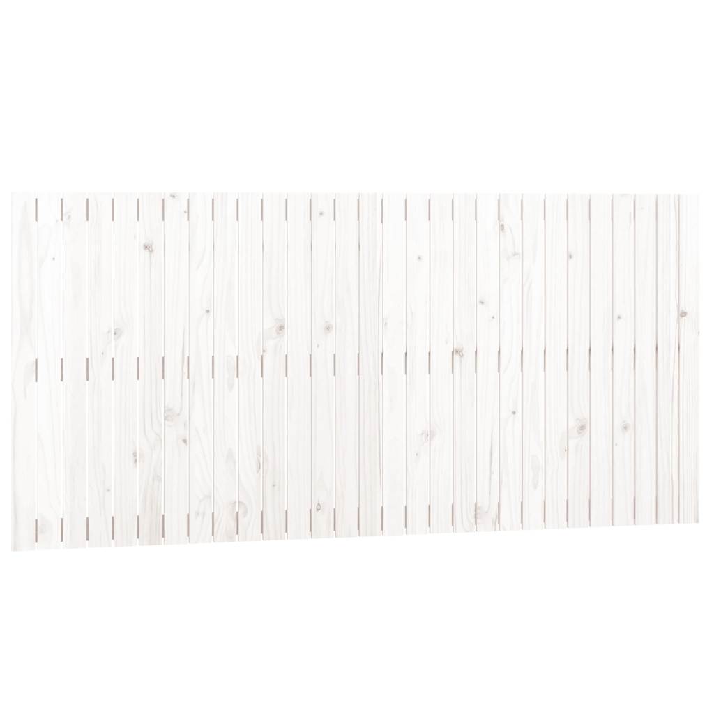 Zidno uzglavlje bijelo 185x3x90 cm od masivne borovine