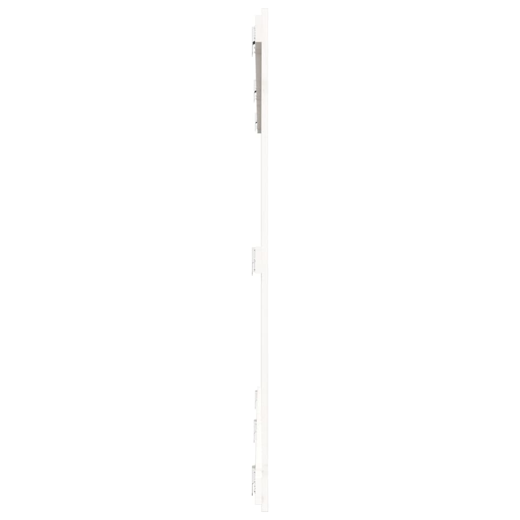 Zidno uzglavlje bijelo 204x3x110 cm od masivne borovine