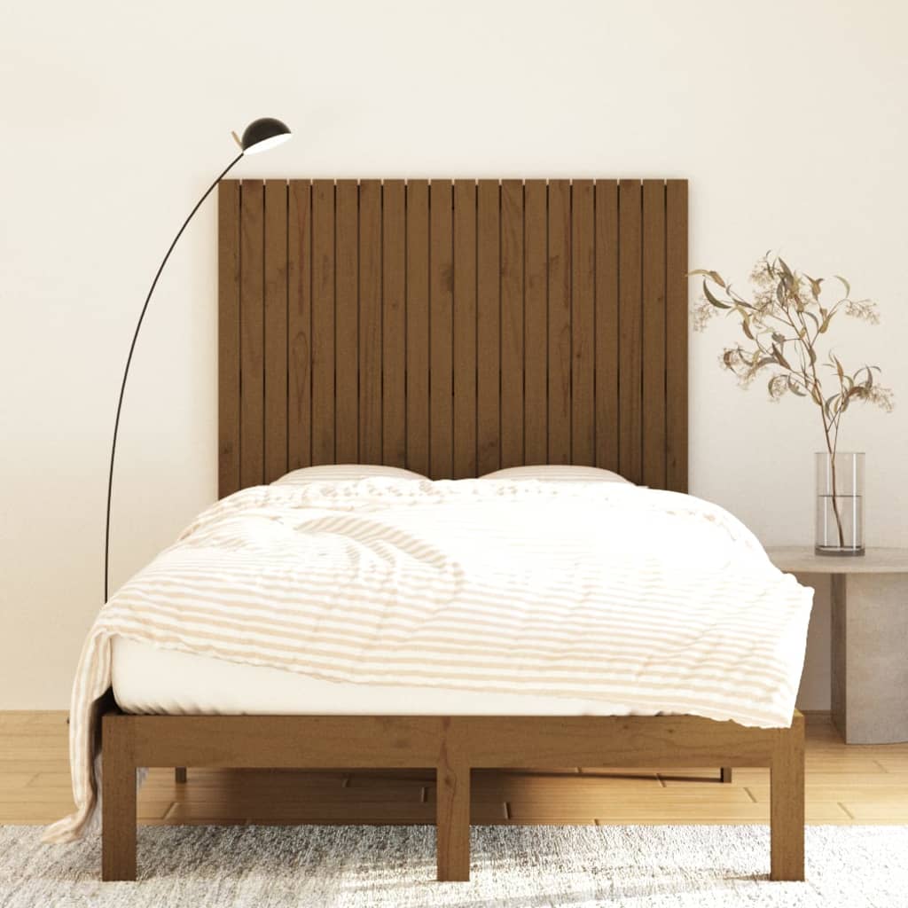 Uzglavlje za krevet boja meda 127,5x3x110 cm masivna borovina