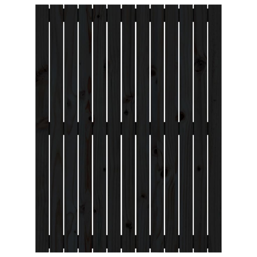 Zidno uzglavlje crno 82,5 x 3 x 110 cm od masivne borovine