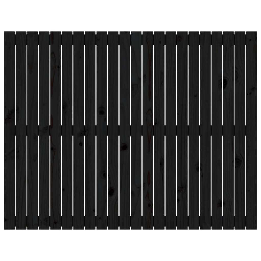 Zidno uzglavlje crni 140x3x110 cm od masivne borovine