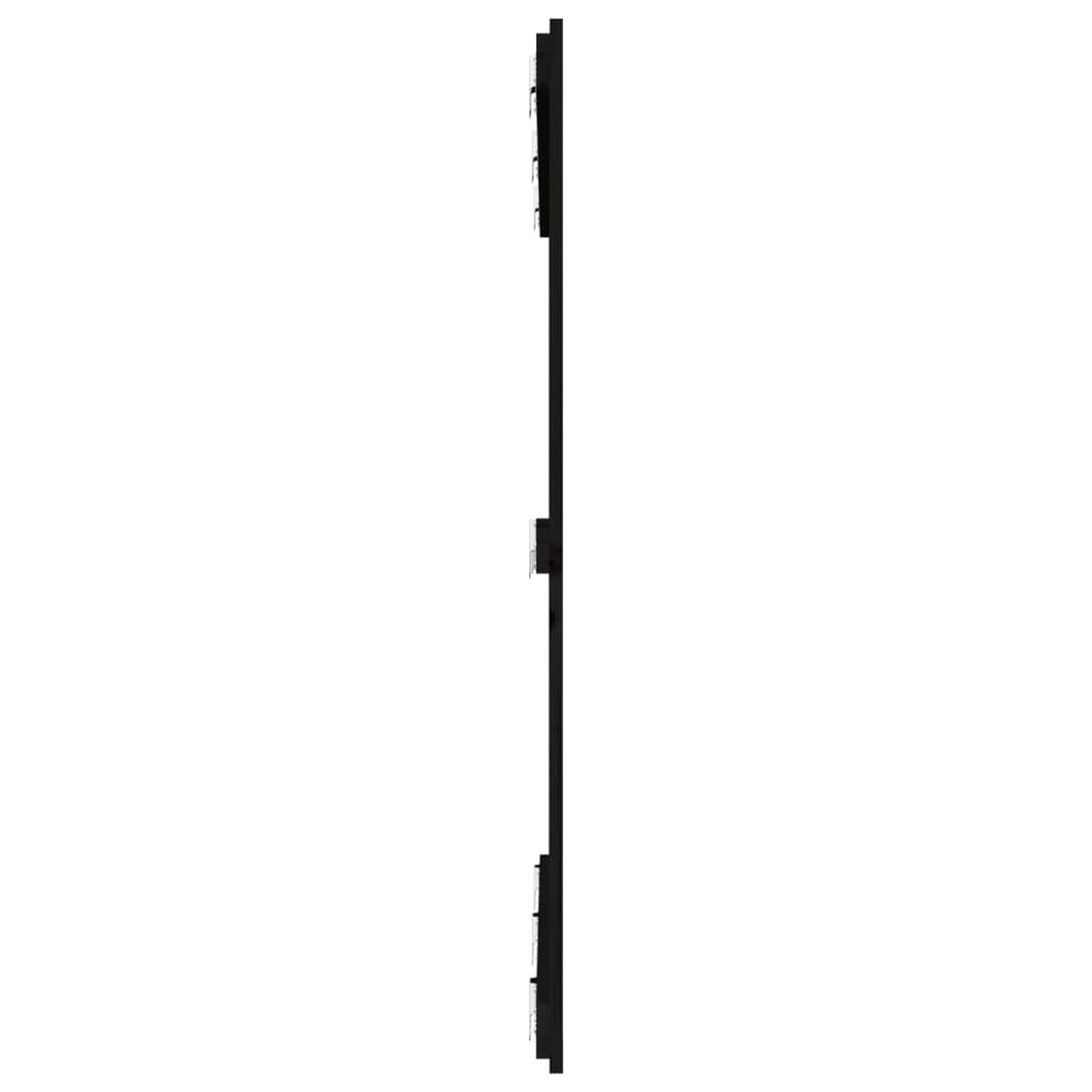 Zidno uzglavlje crni 140x3x110 cm od masivne borovine