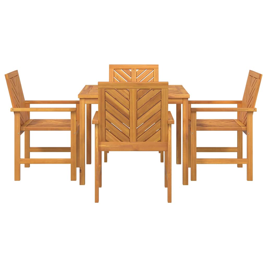 Vrtni set za objed 5 pcs Smeđa Čvrsto drvo akacije