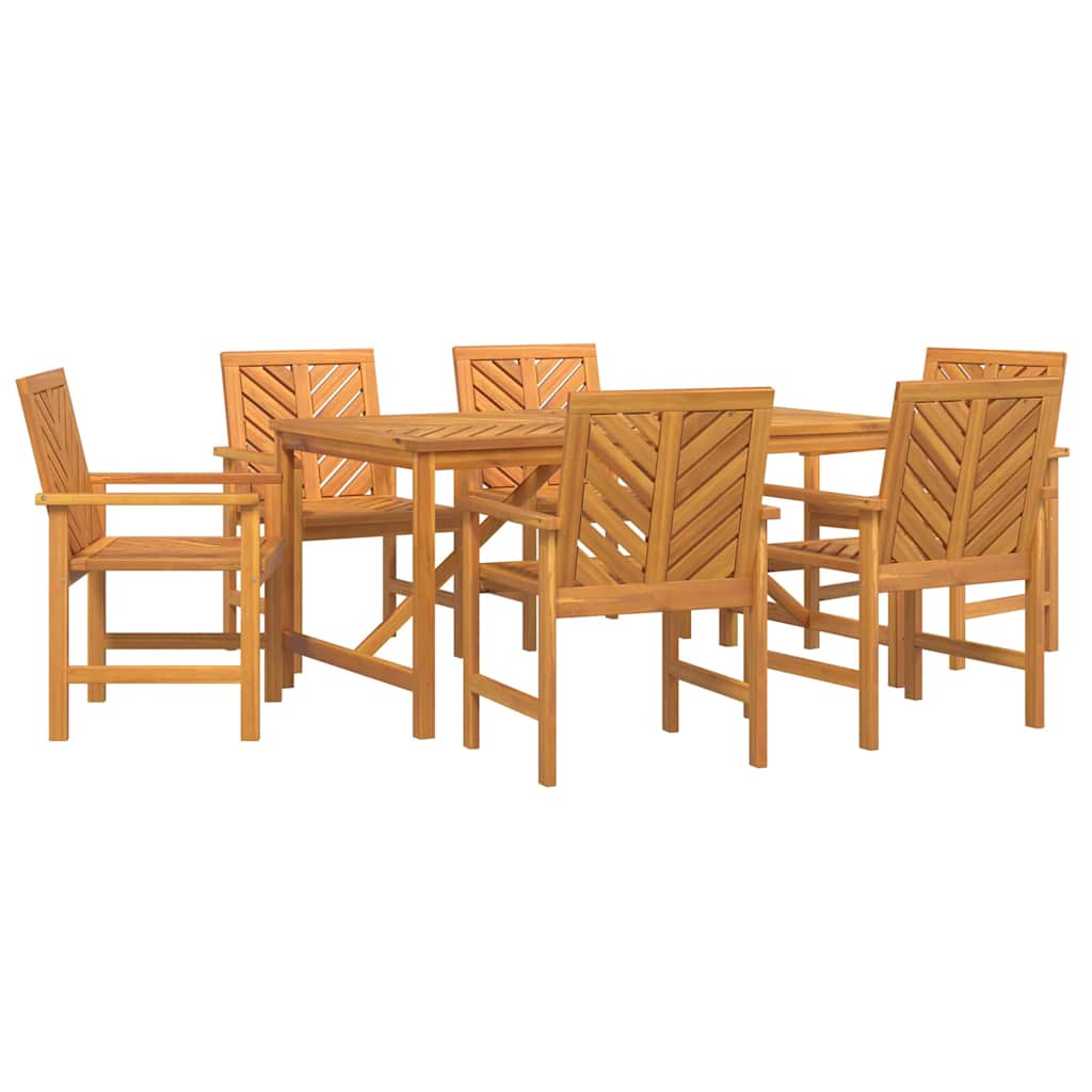 Vrtni set za objed 7 pcs Smeđa Čvrsto drvo akacije