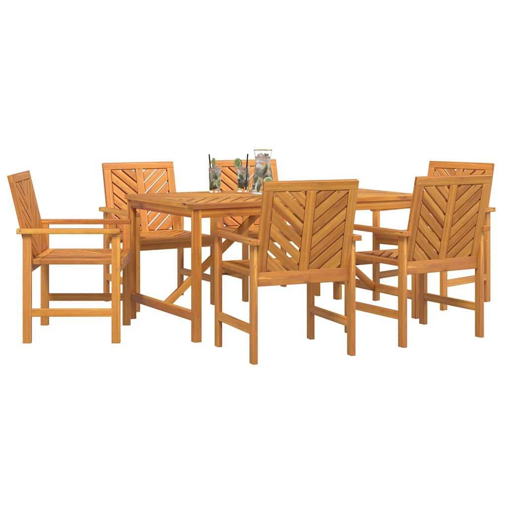 Vrtni set za objed 7 pcs Smeđa Čvrsto drvo akacije