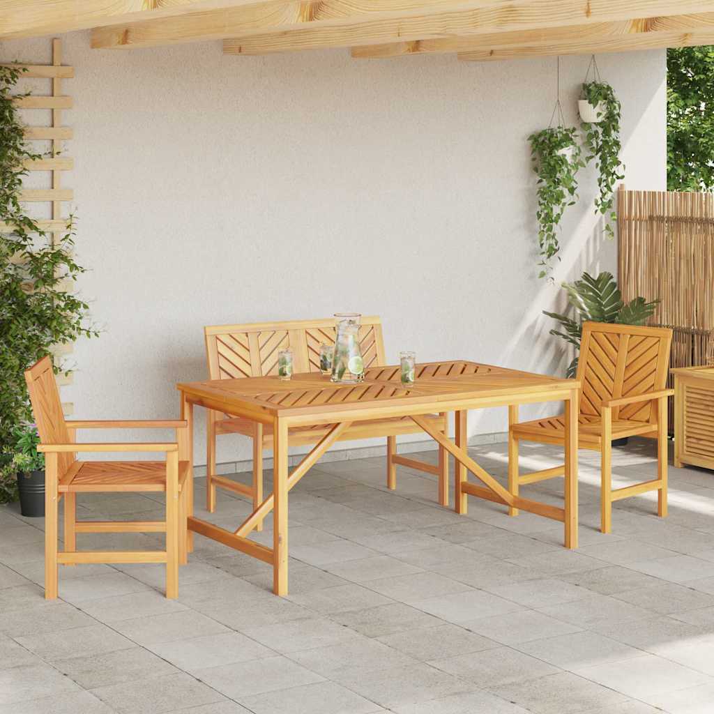 Vrtni set za objed 4 pcs Smeđa Čvrsto drvo akacije