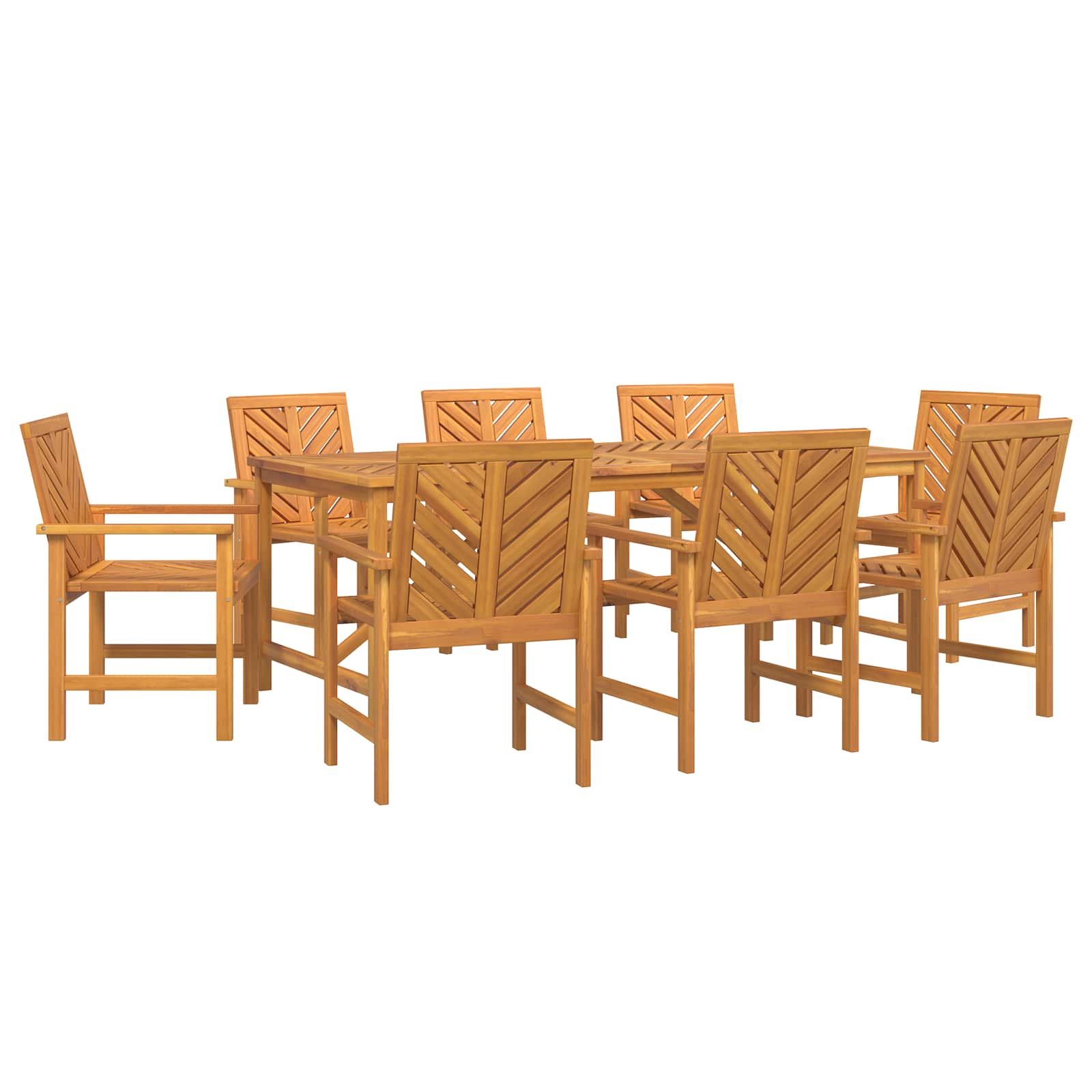 Vrtni set za objed 9 pcs Smeđa Čvrsto drvo akacije