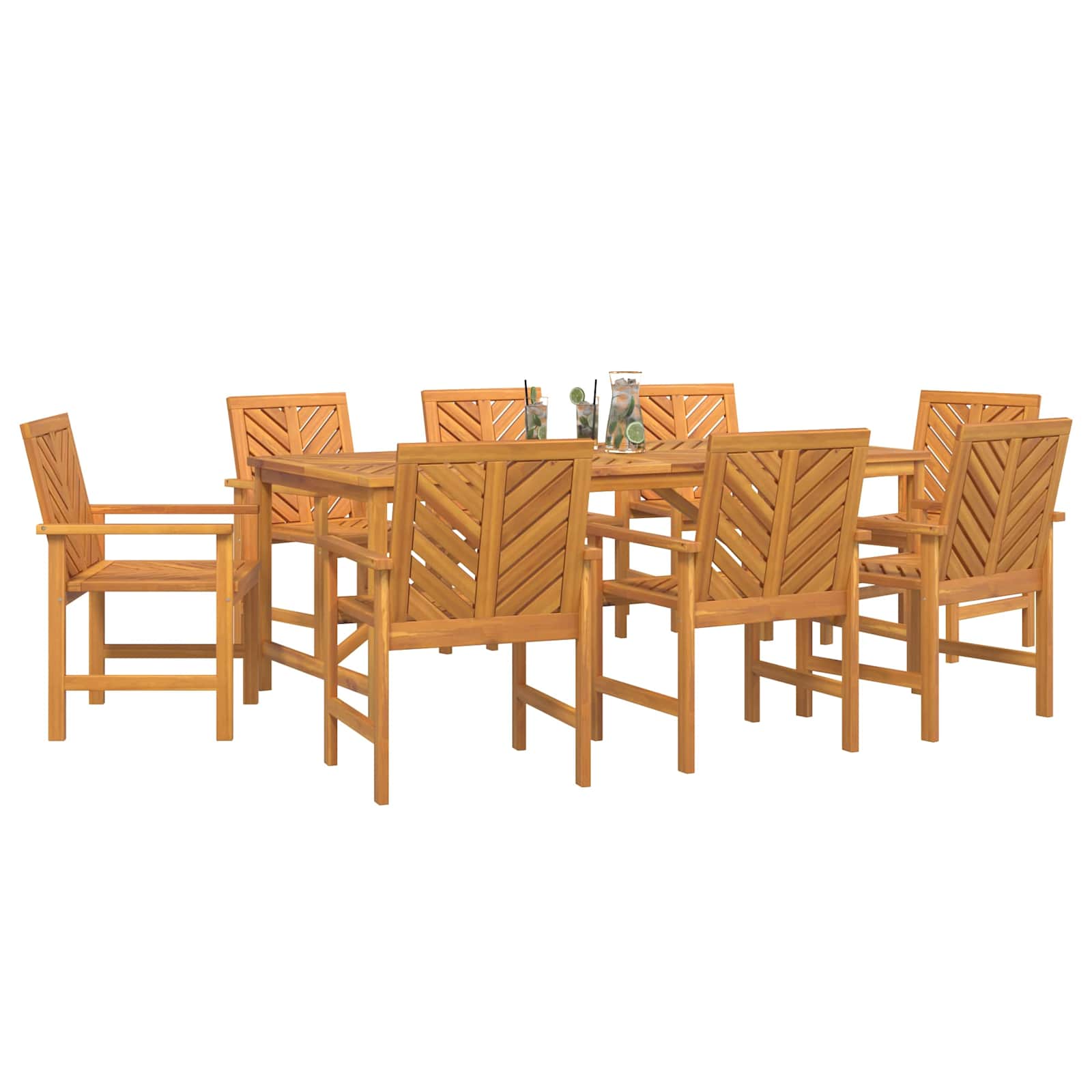 Vrtni set za objed 9 pcs Smeđa Čvrsto drvo akacije