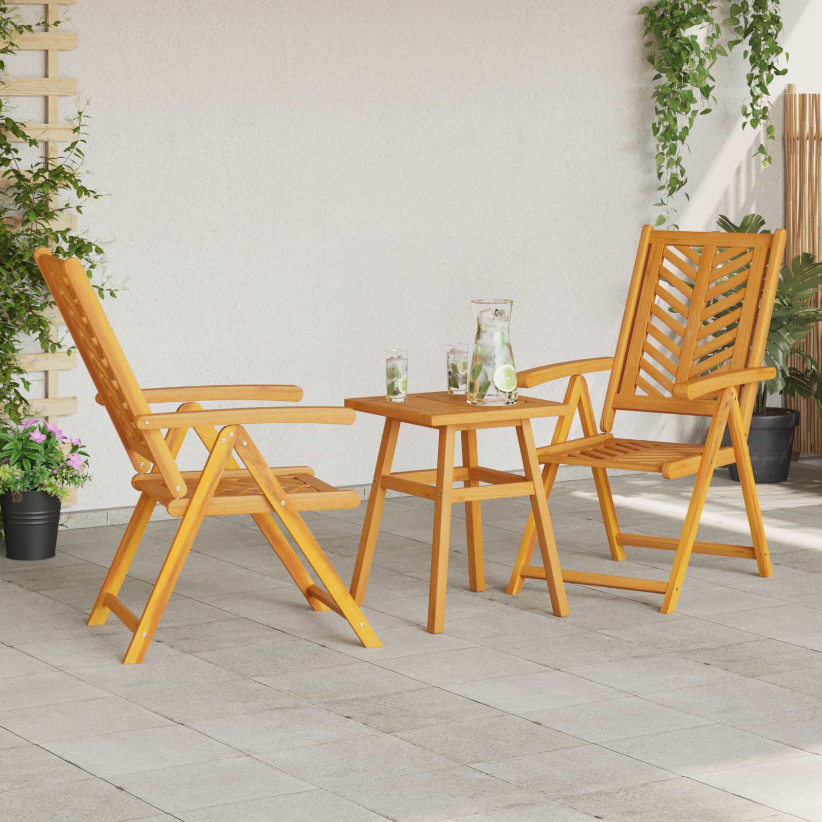 Vrtni set za objed 3 pcs Smeđa Čvrsto drvo akacije