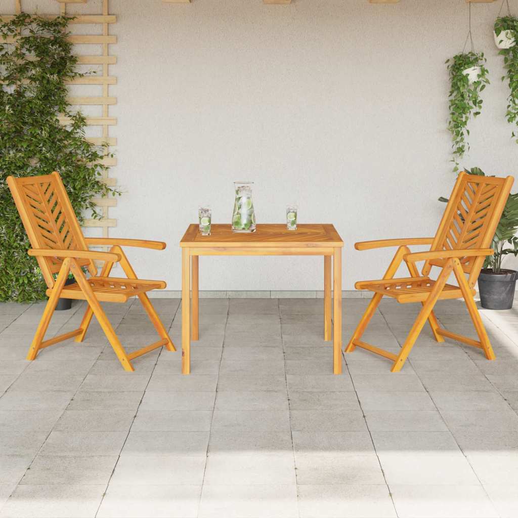 Vrtni set za objed 3 pcs Smeđa Čvrsto drvo akacije