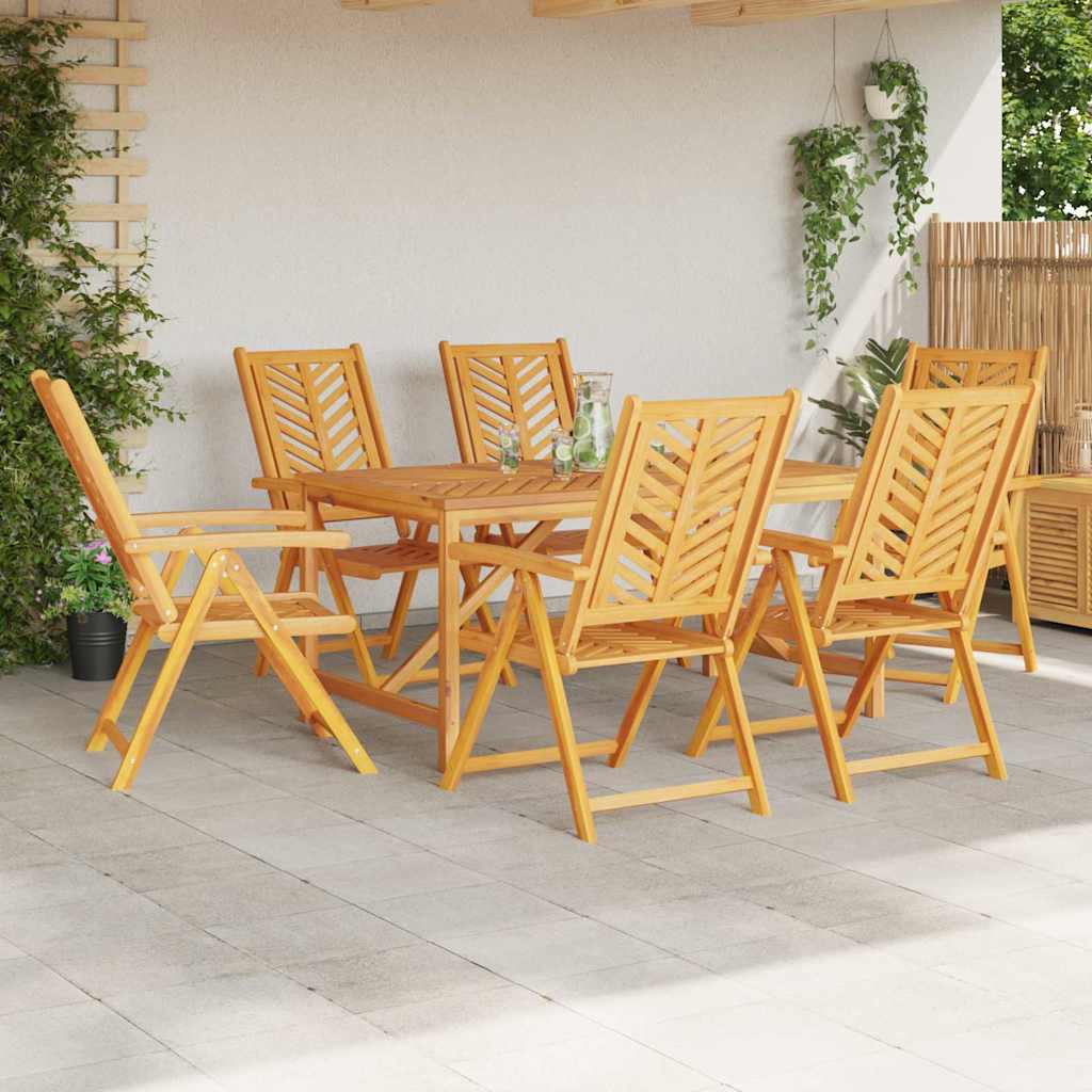 Vrtni set za objed 7 pcs Smeđa Čvrsto drvo akacije