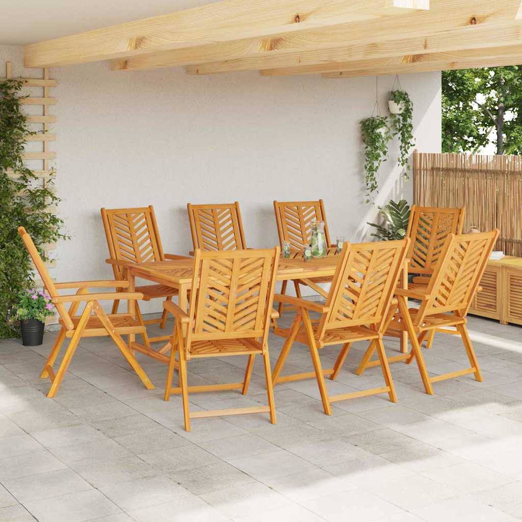 Vrtni set za objed 9 pcs Smeđa Čvrsto drvo akacije