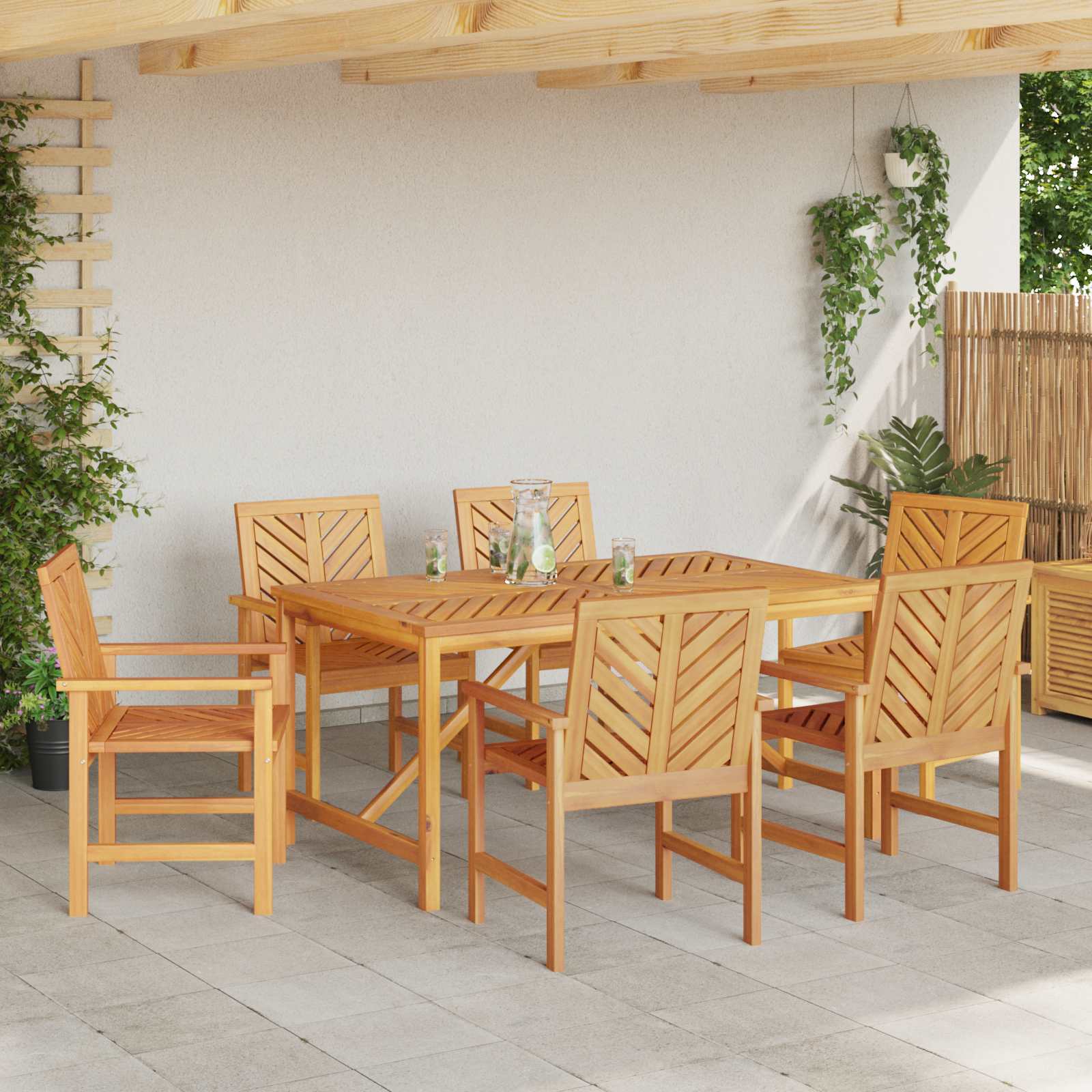 Stolac za blagovanje 6 pcs Prirodna 62.5 x 59 x 89 cm