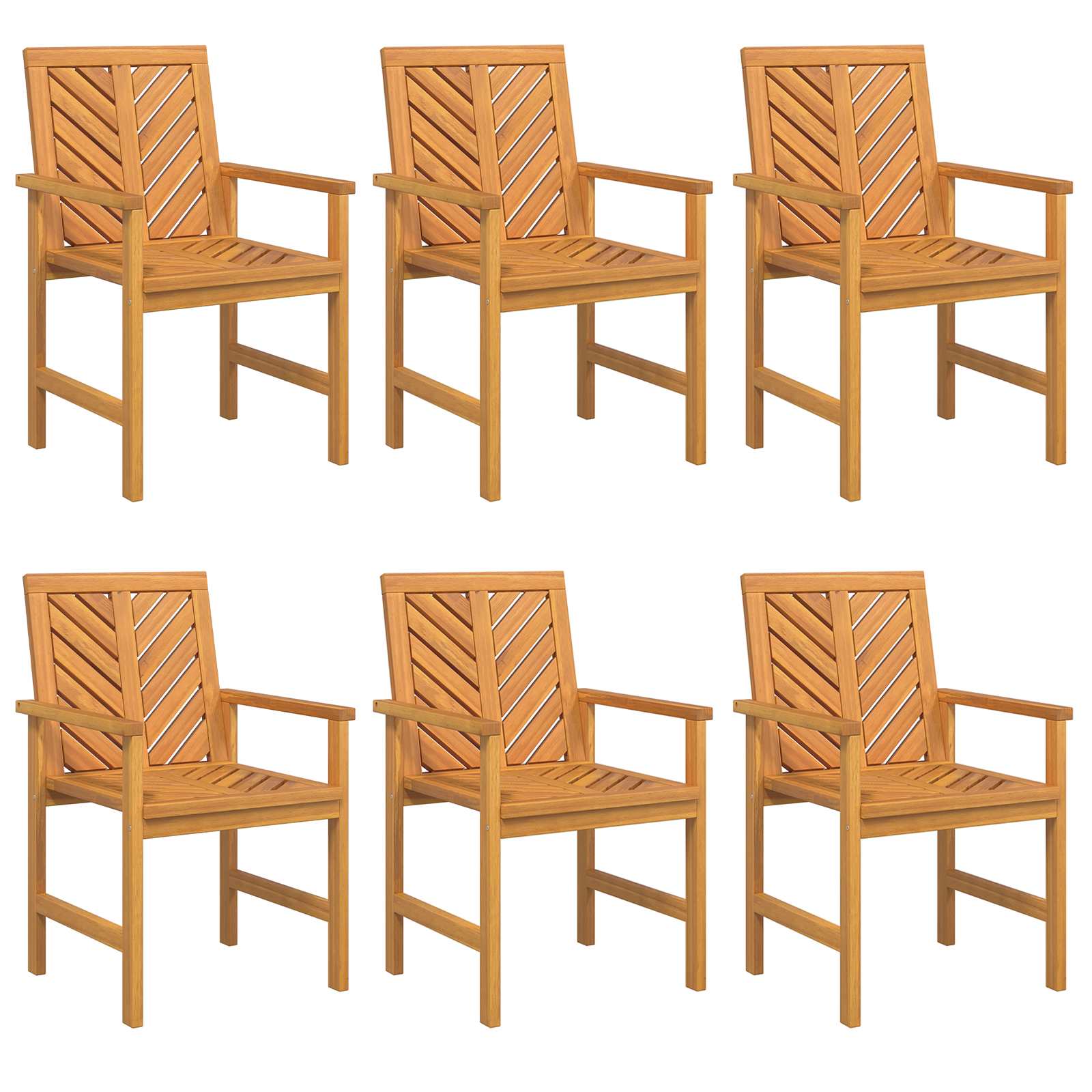 Stolac za blagovanje 6 pcs Prirodna 62.5 x 59 x 89 cm