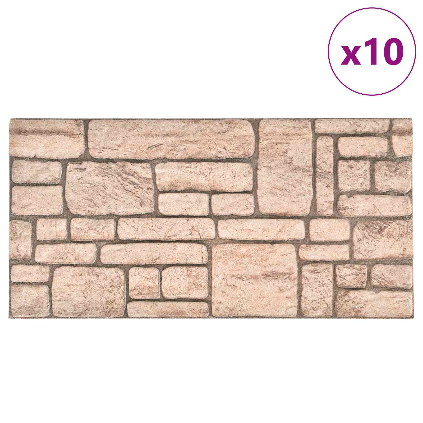 Zidne panele 10 pcs Bež 100 x 50 cm EPS pjena