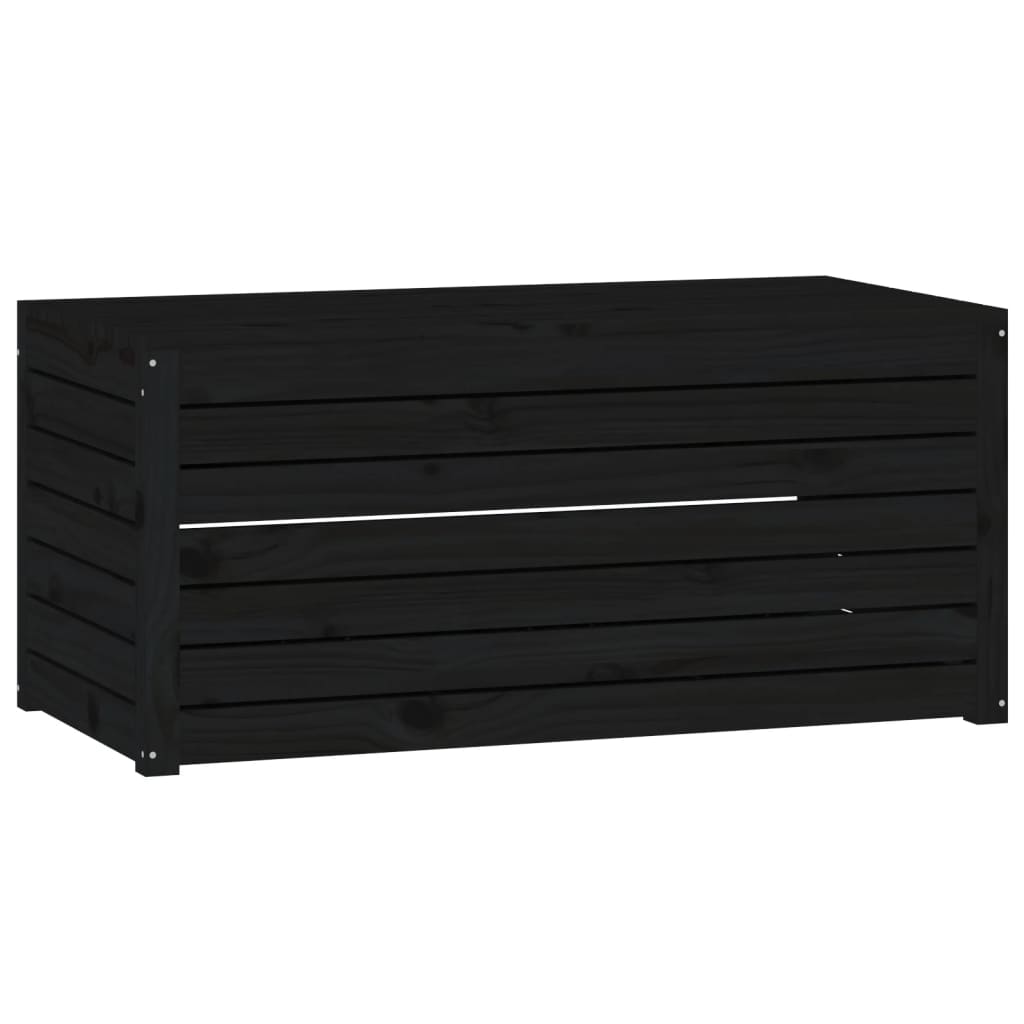 Vrtna kutija crna 101 x 50,5 x 46,5 cm od masivne borovine