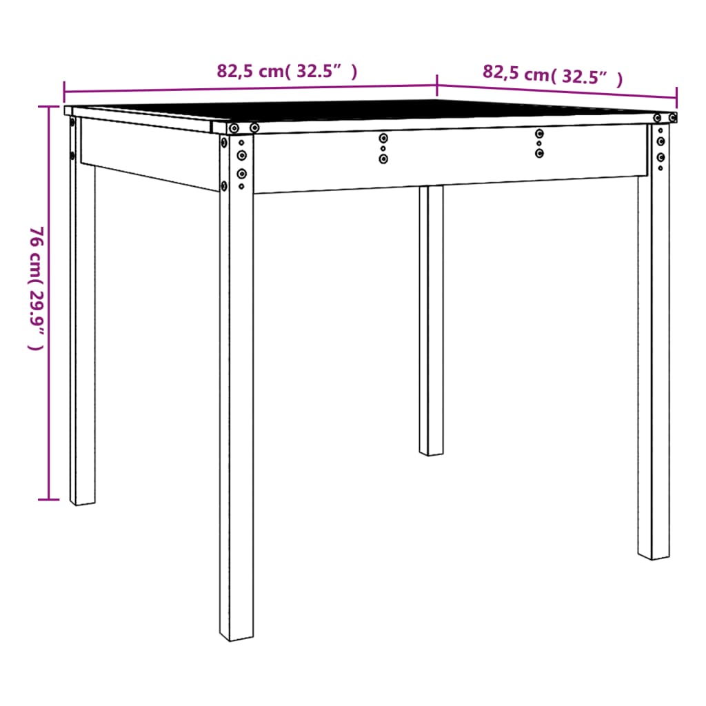 Vrtni stol 82,5 x 82,5 x 76 cm od masivne borovine