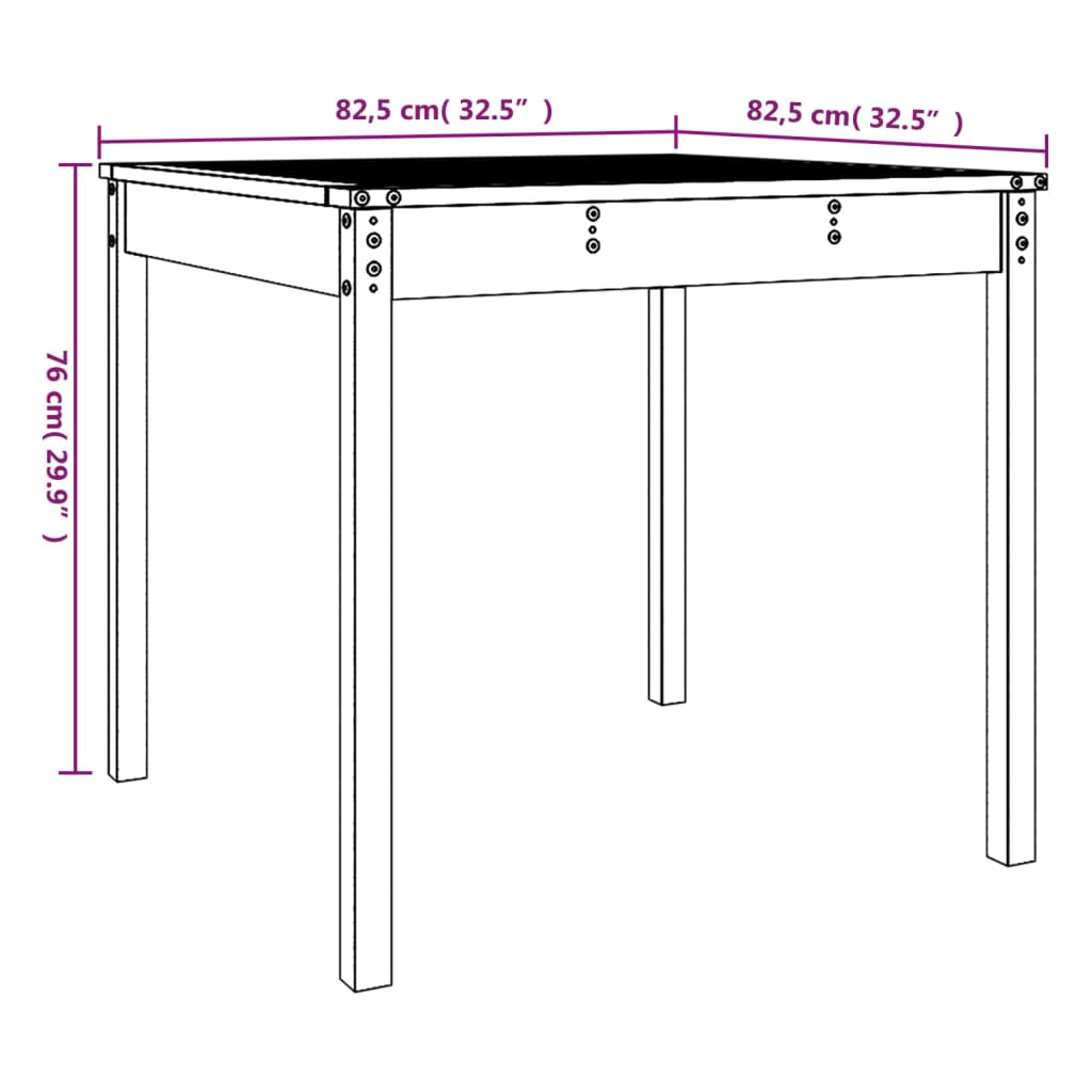 Vrtni stol boja meda 82,5x82,5x76 cm od masivne borovine