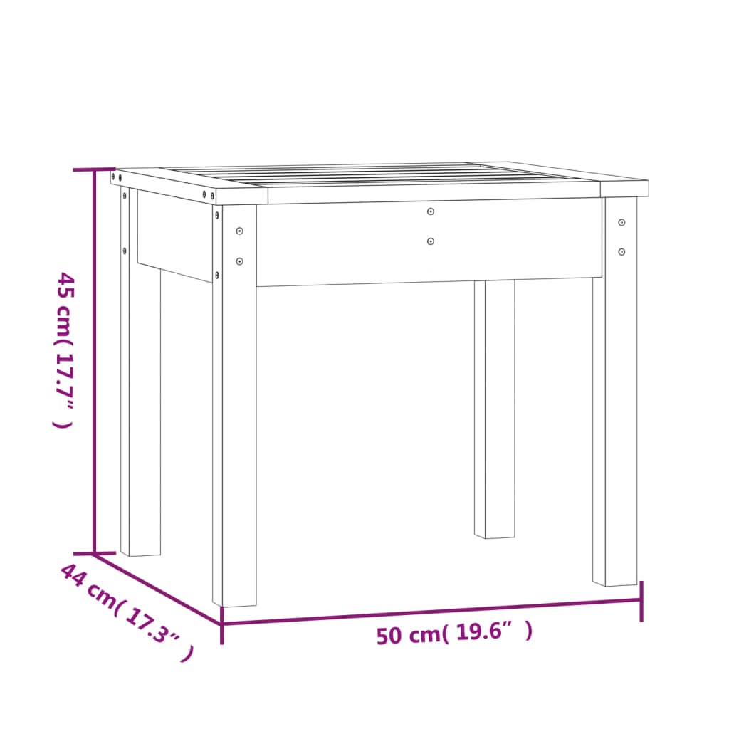 Vrtna klupa siva 50x44x45 cm od masivne borovine