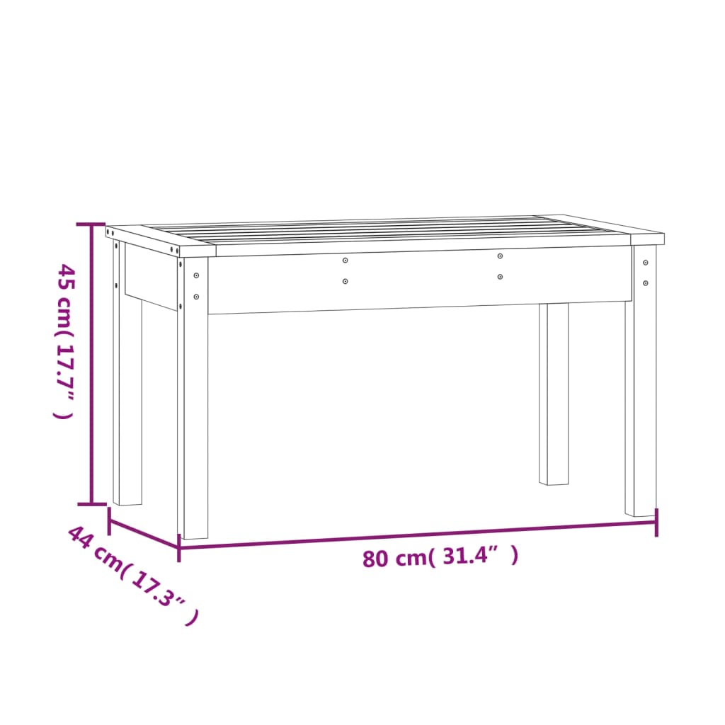 Vrtna klupa siva 80x44x45 cm od masivne borovine