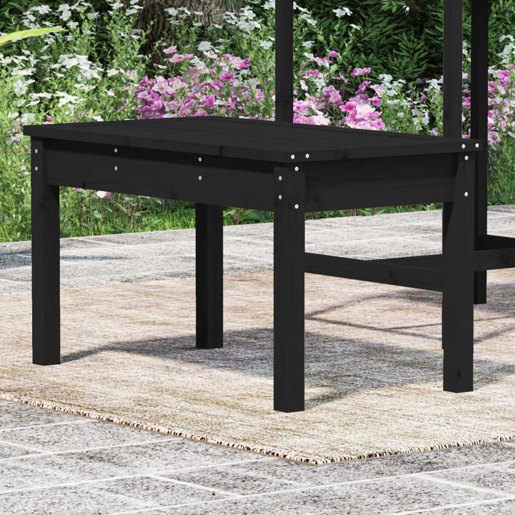 Vrtna klupa crna 80 x 44 x 45 cm od masivne borovine