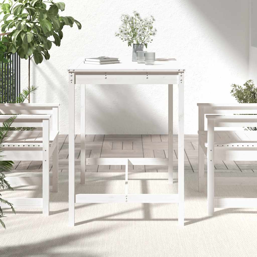 Vrtni stol bijeli 121x82,5x110 cm od masivne borovine