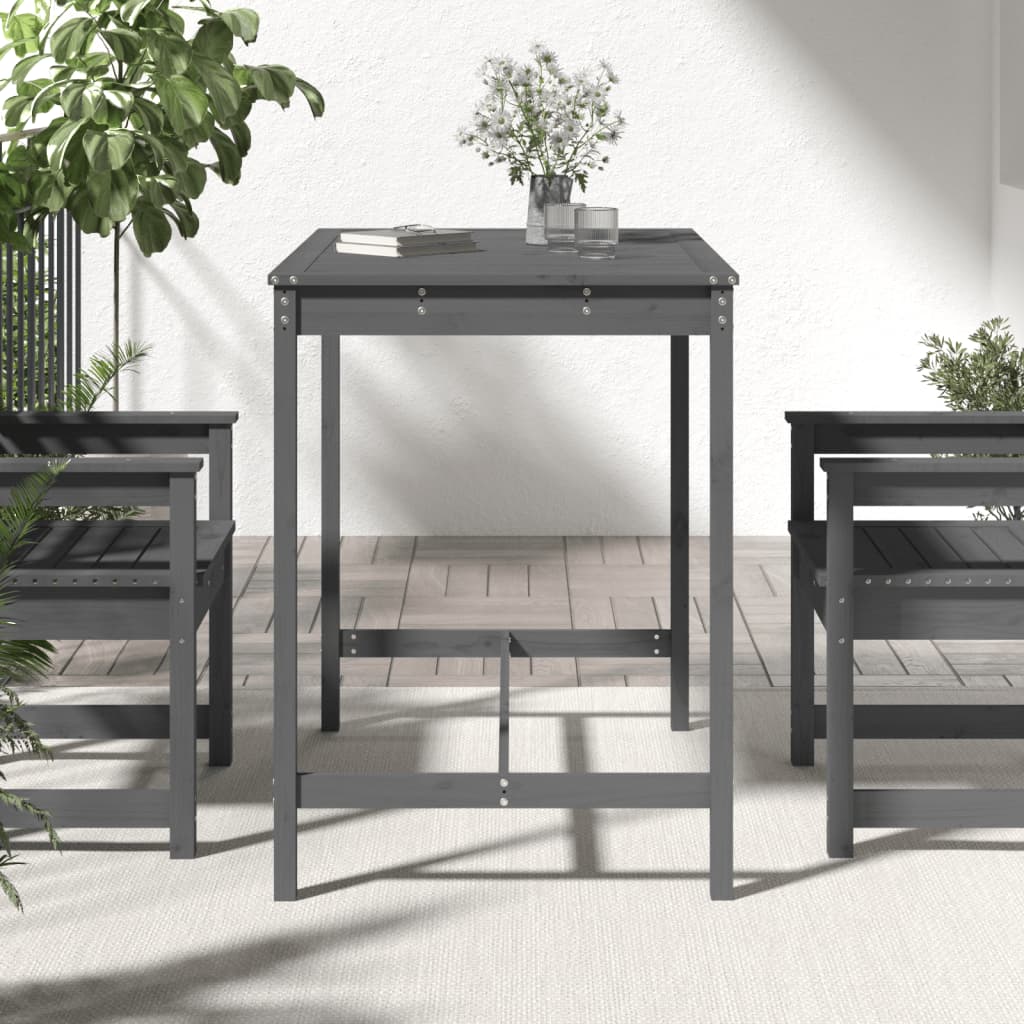 Vrtni stol sivi 121x82,5x110 cm od masivne borovine