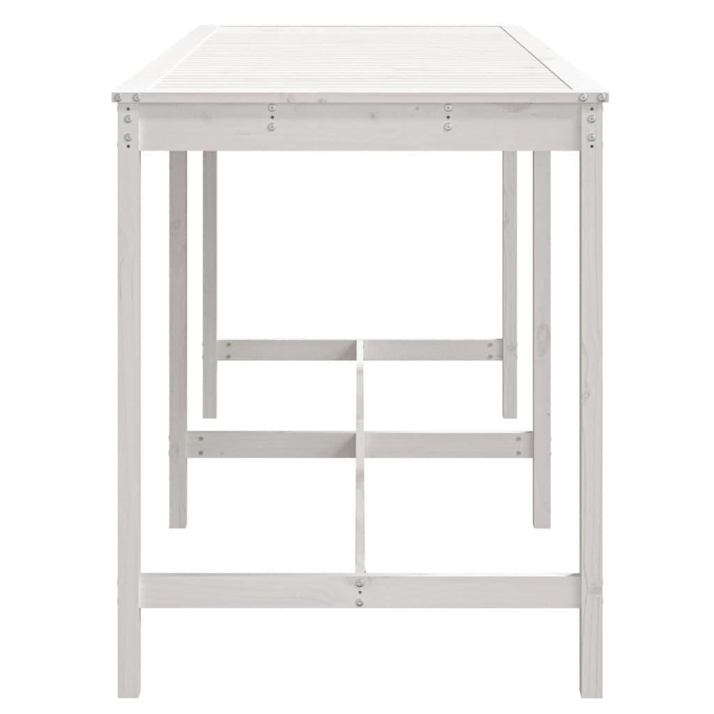 Vrtni stol bijeli 203,5 x 90 x 110 cm od masivne borovine