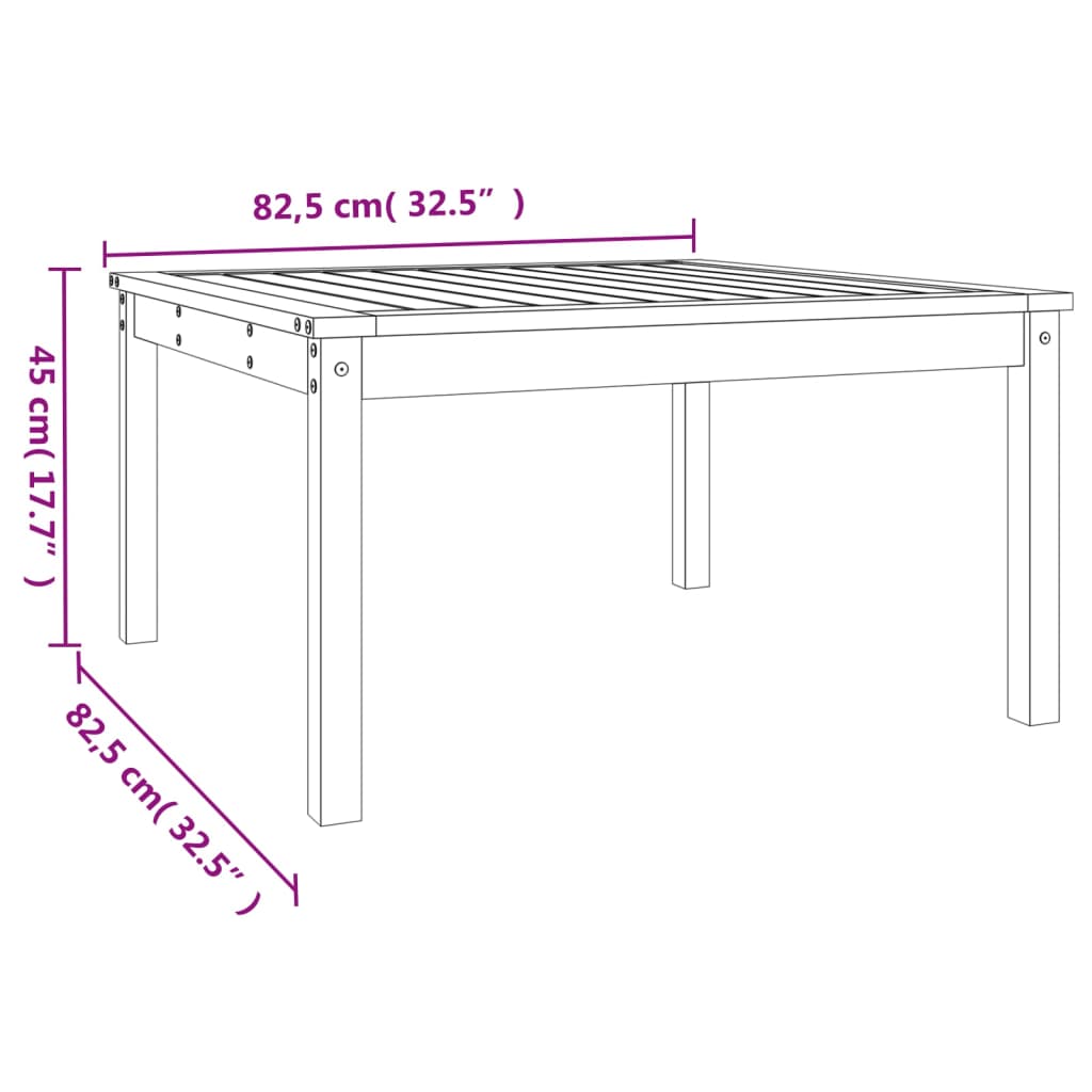 Vrtni stol boja meda 82,5x82,5x45 cm od masivne borovine