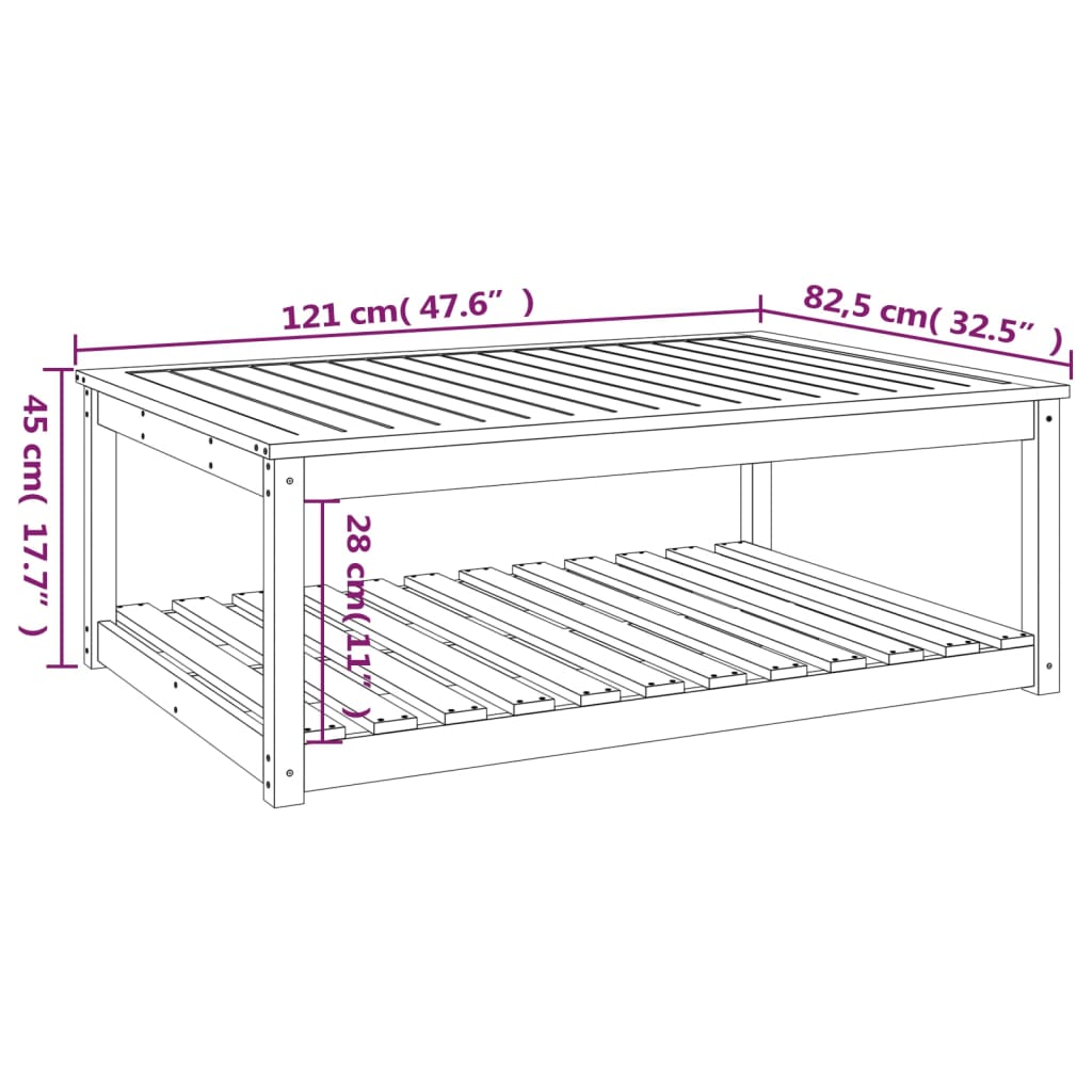 Vrtni stol 121x82,5x45 cm od masivne borovine