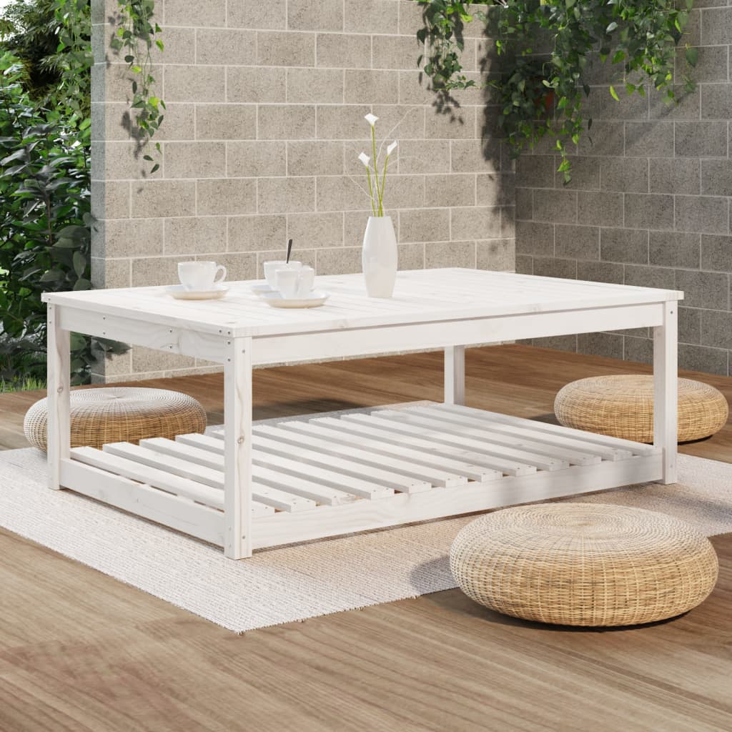 Vrtni stol bijeli 121x82,5x45 cm od masivne borovine