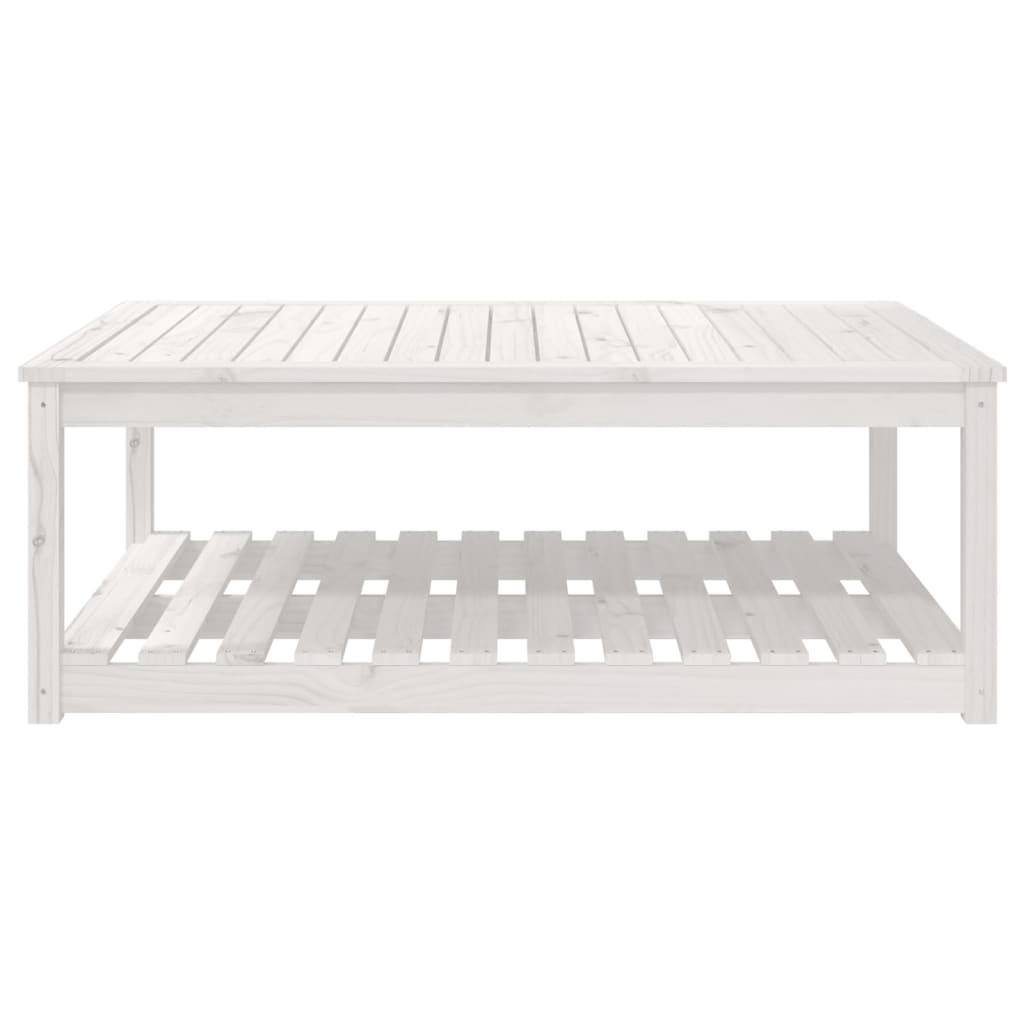 Vrtni stol bijeli 121x82,5x45 cm od masivne borovine