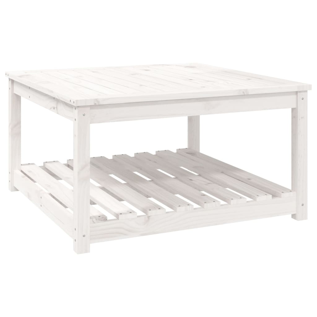 Vrtni stol bijeli 82,5 x 82,5 x 45 cm od masivne borovine