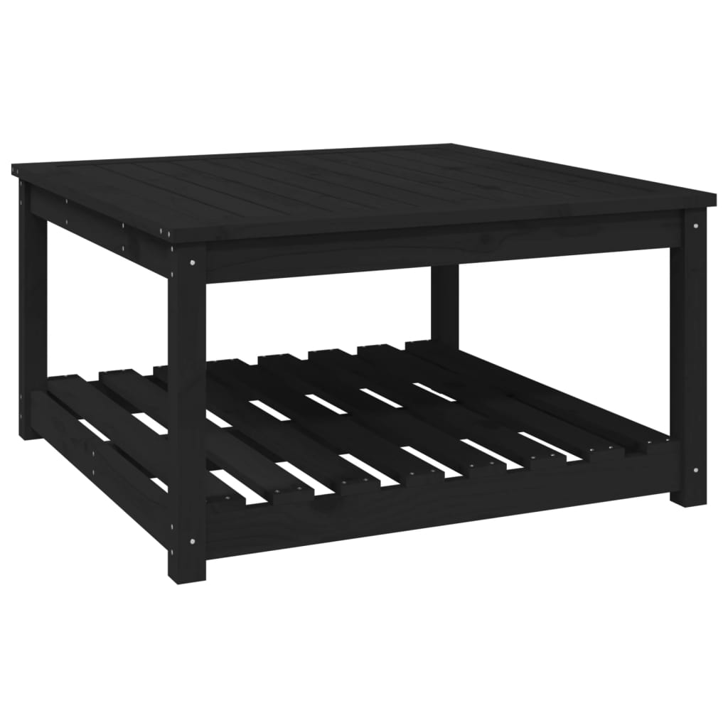 Vrtni stol crni 82,5 x 82,5 x 45 cm od masivne borovine
