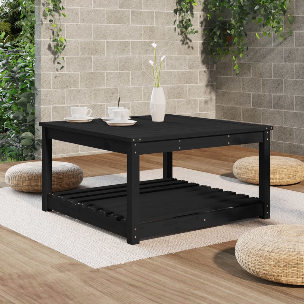 Vrtni stol crni 82,5 x 82,5 x 45 cm od masivne borovine