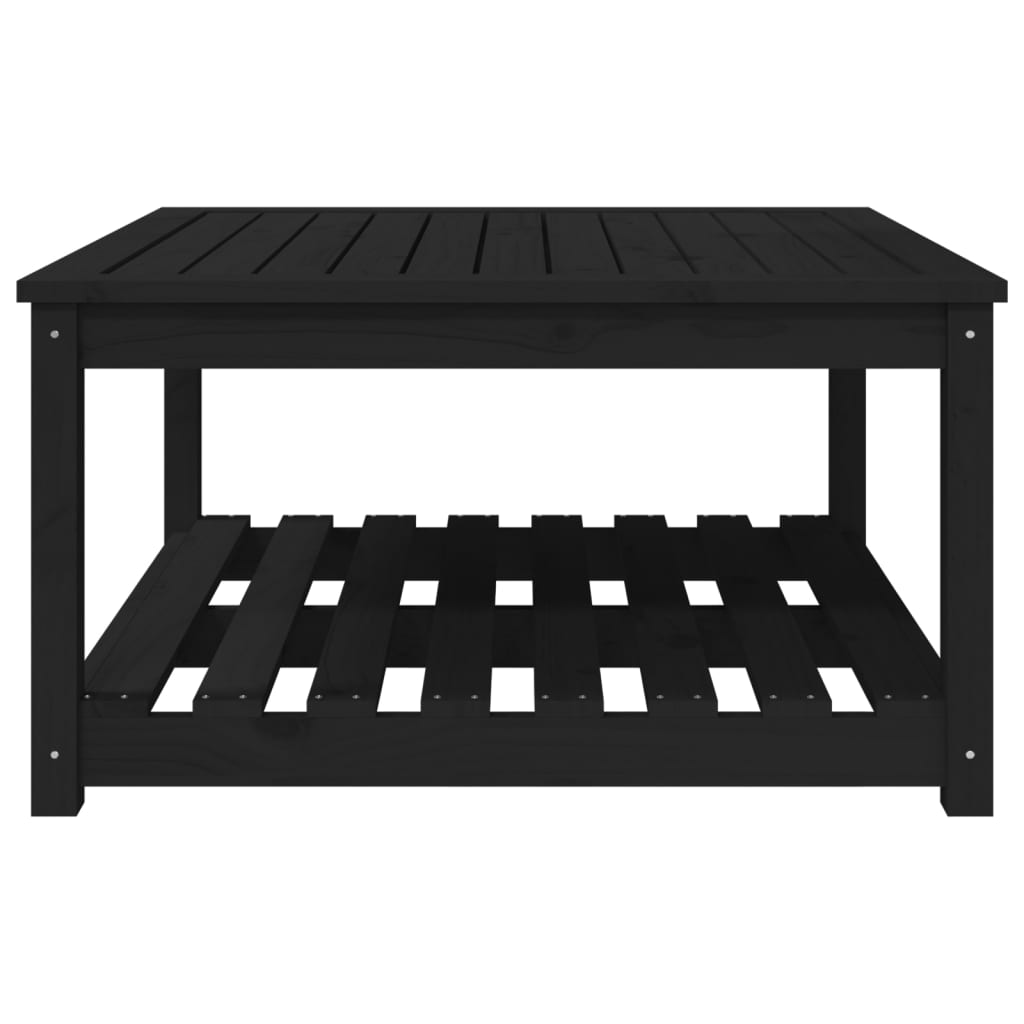Vrtni stol crni 82,5 x 82,5 x 45 cm od masivne borovine