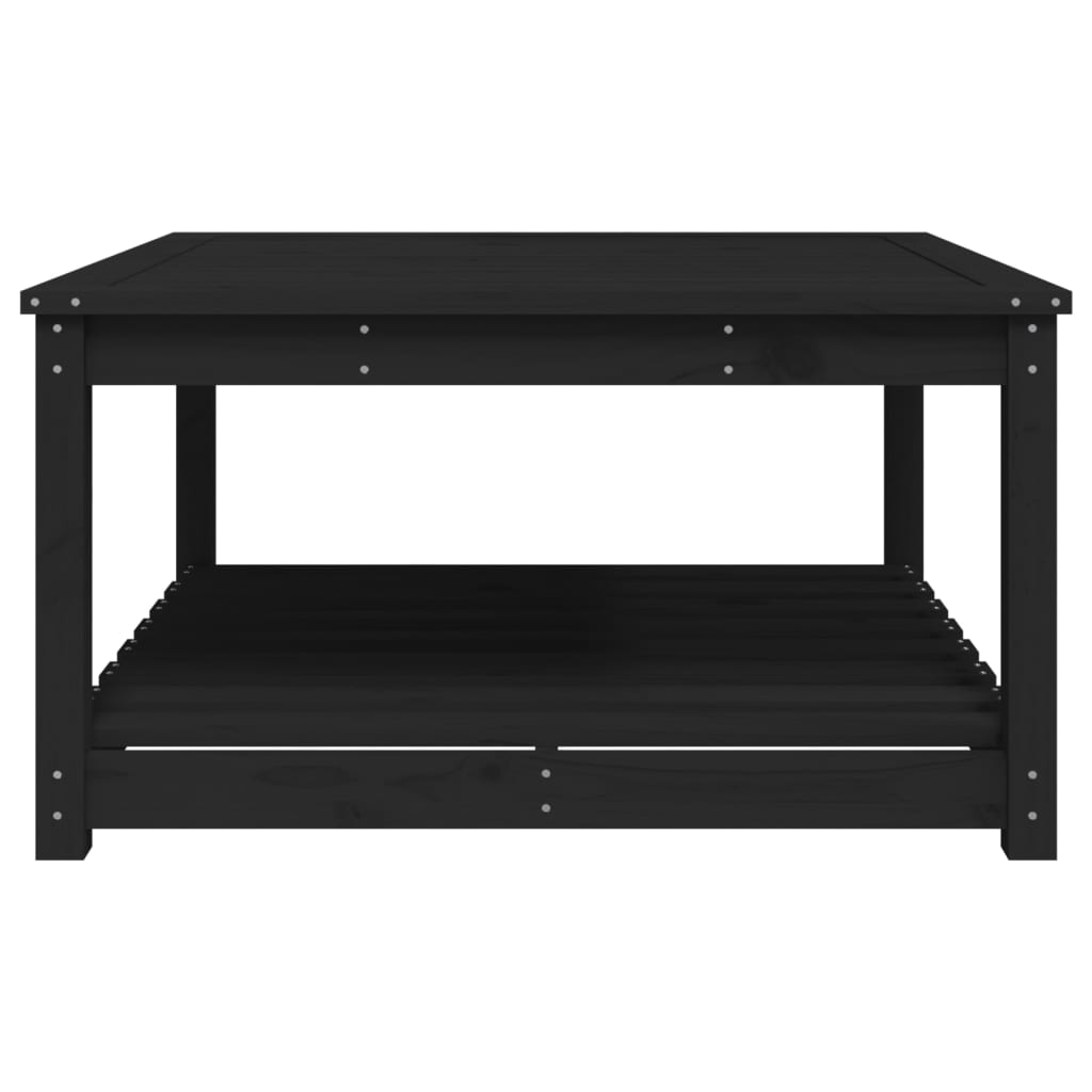 Vrtni stol crni 82,5 x 82,5 x 45 cm od masivne borovine