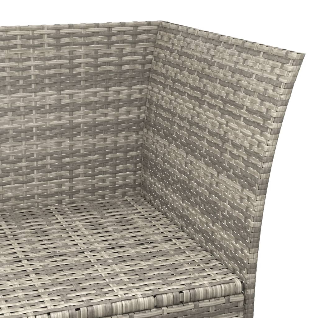 4-dijelna vrtna garnitura od poliratana s jastucima siva