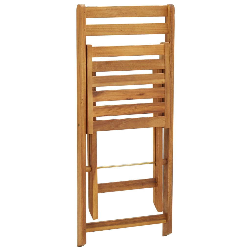 3-dijelni sklopivi bistro set i jastuci masivno bagremovo drvo