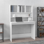 Radni stol s policama bijeli 102x45x148 cm konstruirano drvo