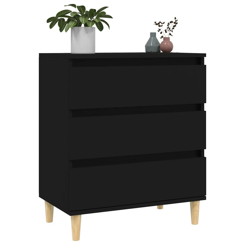 Komoda crna 60 x 35 x 70 cm od konstruiranog drva